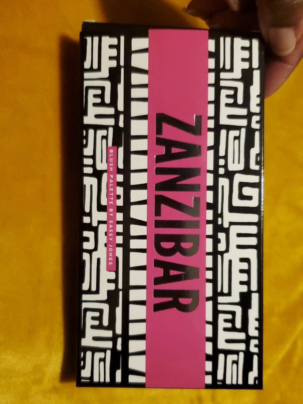 Sassy Jones Zanzibar Blush Palette - Pink & Black Graphic Compact